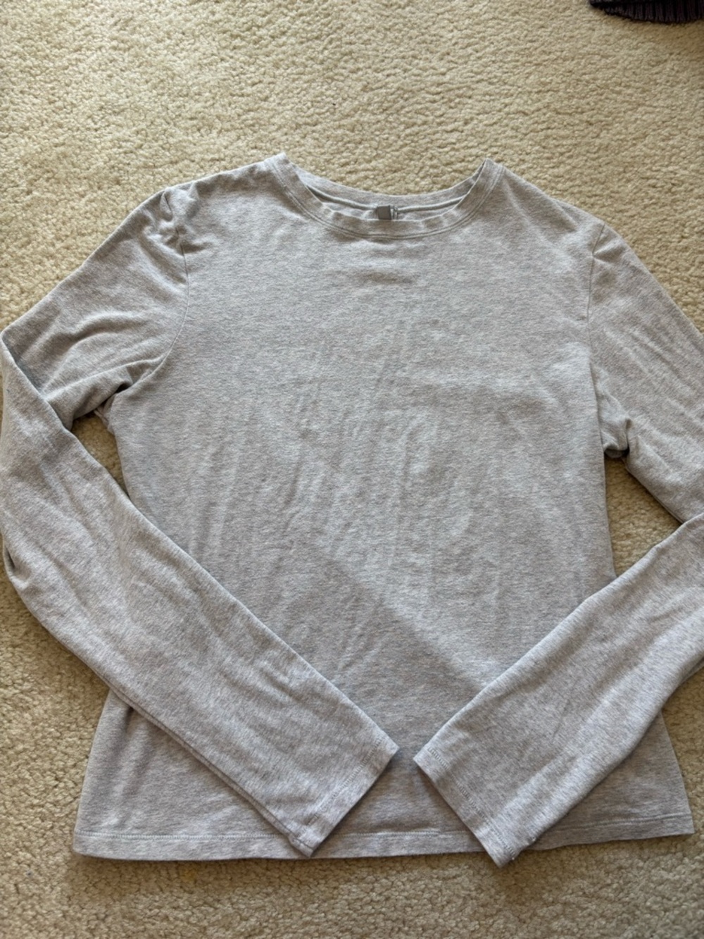 SKIMS Long Sleeve Tee in Light Gray